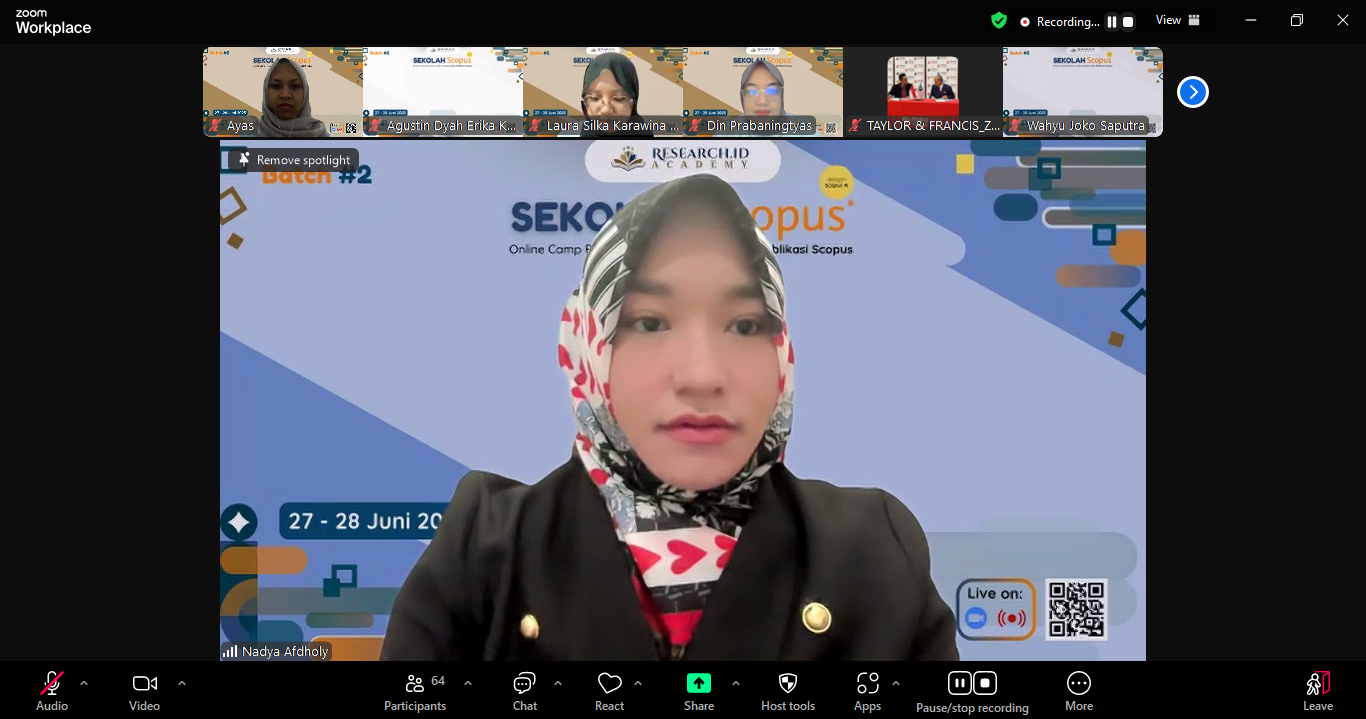 Sekolah SCOPUS Online Batch #2 Day 2 (28 Juni 2025)